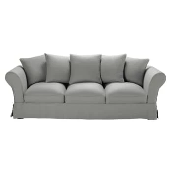 Maisons Du Monde Housses De Canapé Housse De Canapé 4/5 Places En Lin Froissé Bleu Nuit 8 Maisons Du Monde Housses De Canapé Housse De Canapé 4/5 Places En Lin Froissé Bleu Nuit – Image 6