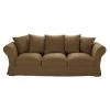 Maisons Du Monde Housses De Canapé Housse De Canapé 4/5 Places En Lin Froissé Marron Havane -Plaids Soldes housse de canape 4 5 places en lin froisse marron havane 1000 10 24 221588 1