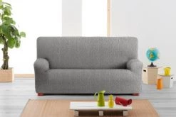 Eysa Housses De Canapé Housse De Canapé 4 Places Extensible Gris Clair 210 - 290 Cm -Plaids Soldes housse de canape 4 places extensible gris clair 210 290 cm 4