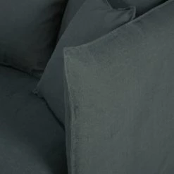 Maisons Du Monde Housses De Canapé Housse De Canapé Convertible 2 Places En Lin Froissé Gris Anthracite -Plaids Soldes housse de canape convertible 2 places en lin froisse gris anthracite 1000 4 24 204327 4