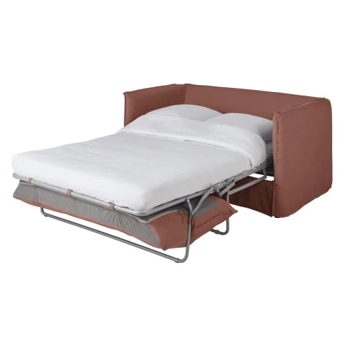 Maisons Du Monde Housses De Canapé Housse De Canapé Convertible 2 Places En Lin Supérieur Rouge Rhubarbe 4 Maisons Du Monde Housses De Canapé Housse De Canapé Convertible 2 Places En Lin Supérieur Rouge Rhubarbe – Image 2