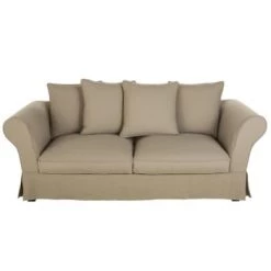 Maisons Du Monde Housses De Canapé Housse De Canapé Convertible 3/4 Places (12 Cm) En Lin Froissé Beige Ficelle -Plaids Soldes housse de canape convertible 3 4 places 12 cm en lin froisse beige ficelle roma 1000 3 19 204445 1