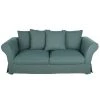 Maisons Du Monde Housses De Canapé Housse De Canapé Convertible 3/4 Places (12 Cm) En Lin Froissé Bleu Céladon -Plaids Soldes housse de canape convertible 3 4 places 12 cm en lin froisse bleu celadon 1000 6 22 204448 1