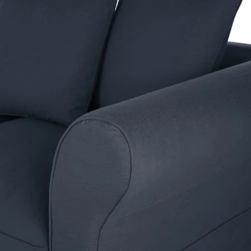 Maisons Du Monde Housses De Canapé Housse De Canapé Convertible 3/4 Places (12 Cm) En Lin Froissé Bleu Nuit 5 Maisons Du Monde Housses De Canapé Housse De Canapé Convertible 3/4 Places (12 Cm) En Lin Froissé Bleu Nuit – Image 3