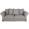 Maisons Du Monde Housses De Canapé Housse De Canapé Convertible 3/4 Places (12 Cm) En Lin Froissé Gris Clair