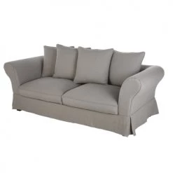 Maisons Du Monde Housses De Canapé Housse De Canapé Convertible 3/4 Places (12 Cm) En Lin Froissé Gris Clair -Plaids Soldes housse de canape convertible 3 4 places 12 cm en lin froisse gris clair 1000 4 20 204446 3