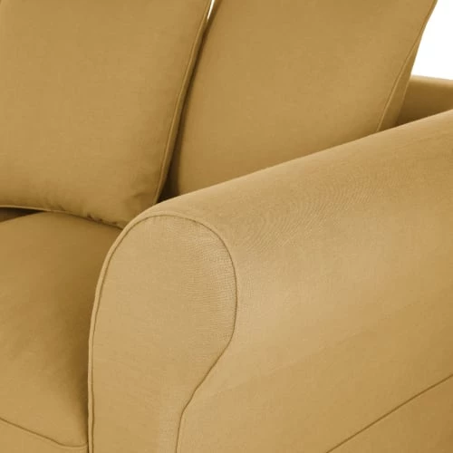 Maisons Du Monde Housses De Canapé Housse De Canapé Convertible 3/4 Places (12 Cm) En Lin Froissé Ocre 6 Maisons Du Monde Housses De Canapé Housse De Canapé Convertible 3/4 Places (12 Cm) En Lin Froissé Ocre – Image 4