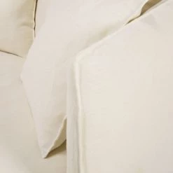 Maisons Du Monde Housses De Canapé Housse De Canapé Convertible 3/4 Places En Lin Froissé Blanc -Plaids Soldes housse de canape convertible 3 4 places en lin froisse blanc 1000 15 35 204338 5