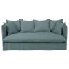 Maisons Du Monde Housses De Canapé Housse De Canapé Convertible 3/4 Places En Lin Froissé Bleu Céladon -Plaids Soldes housse de canape convertible 3 4 places en lin froisse bleu celadon 1000 8 4 204348 1