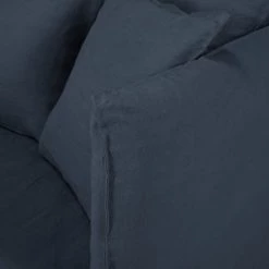 Maisons Du Monde Housses De Canapé Housse De Canapé Convertible 3/4 Places En Lin Froissé Bleu Nuit -Plaids Soldes housse de canape convertible 3 4 places en lin froisse bleu nuit 1000 9 5 204349 4