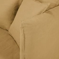 Maisons Du Monde Housses De Canapé Housse De Canapé Convertible 3/4 Places En Lin Froissé Ocre -Plaids Soldes housse de canape convertible 3 4 places en lin froisse ocre 1000 11 7 204351 4