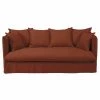 Maisons Du Monde Housses De Canapé Housse De Canapé Convertible 3/4 Places En Lin Froissé Terracotta