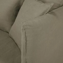 Maisons Du Monde Housses De Canapé Housse De Canapé Convertible 3/4 Places En Lin Froissé Vert Kaki -Plaids Soldes housse de canape convertible 3 4 places en lin froisse vert kaki 1000 12 8 204352 4
