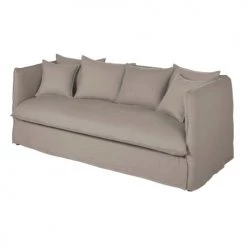 Maisons Du Monde Housses De Canapé Housse De Canapé Convertible 3/4 Places En Lin Supérieur Beige Ficelle -Plaids Soldes housse de canape convertible 3 4 places en lin superieur beige ficelle 1000 11 24 204368 3
