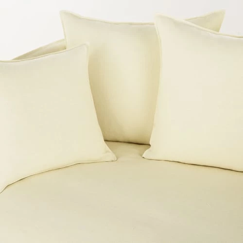 Maisons Du Monde Housses De Canapé Housse De Canapé Convertible 3/4 Places En Lin Supérieur Ivoire 6 Maisons Du Monde Housses De Canapé Housse De Canapé Convertible 3/4 Places En Lin Supérieur Ivoire – Image 4