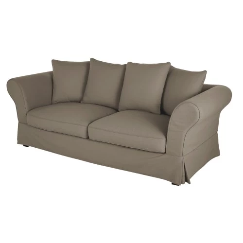 Maisons Du Monde Housses De Canapé Housse De Canapé Convertible 3/4 Places (matelas 12 Cm) Gris Taupe 4 Maisons Du Monde Housses De Canapé Housse De Canapé Convertible 3/4 Places (matelas 12 Cm) Gris Taupe – Image 2