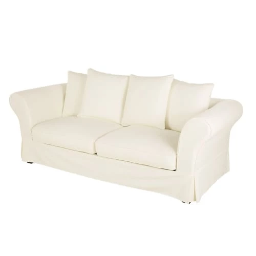 Maisons Du Monde Housses De Canapé Housse De Canapé Convertible 3/4 Places (matelas 12 Cm) Ivoire 5 Maisons Du Monde Housses De Canapé Housse De Canapé Convertible 3/4 Places (matelas 12 Cm) Ivoire – Image 3