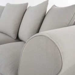 Maisons Du Monde Housses De Canapé Housse De Canapé D'angle Convertible 6 Places (matelas 12 Cm) Gris Clair -Plaids Soldes housse de canape d angle convertible 6 places matelas 12 cm gris clair 1000 14 9 212225 5