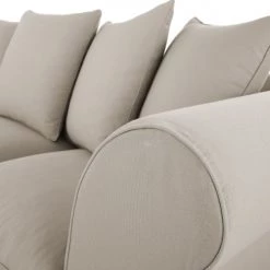 Maisons Du Monde Housses De Canapé Housse De Canapé D'angle Convertible 6 Places (matelas 12 Cm) Mastic -Plaids Soldes housse de canape d angle convertible 6 places matelas 12 cm mastic 1000 11 6 212222 4