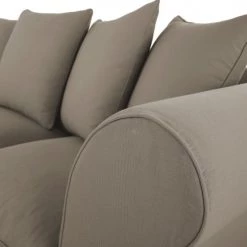 Maisons Du Monde Housses De Canapé Housse De Canapé D'angle Convertible 6 Places (matelas 12 Cm) Taupe -Plaids Soldes housse de canape d angle convertible 6 places matelas 12 cm taupe 1000 13 8 212224 4