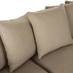 Maisons Du Monde Housses De Canapé Housse De Canapé D'angle Convertible En Lin Froissé Beige Ficelle -Plaids Soldes housse de canape d angle convertible en lin froisse beige ficelle 1000 13 5 204472 4