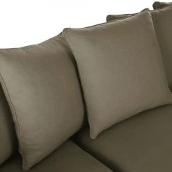 Maisons Du Monde Housses De Canapé Housse De Canapé D'angle Convertible En Lin Froissé Vert Kaki -Plaids Soldes housse de canape d angle convertible en lin froisse vert kaki 1000 3 12 204479 4