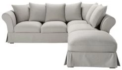 Maisons Du Monde Housses De Canapé Housse De Canapé D'angle Fixe Et Convertible 6 Places (matelas 6 Cm) Gris Clair