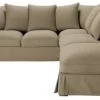 Maisons Du Monde Housses De Canapé Housse De Canapé D'angle Fixe Et Convertible 6 Places (matelas 6 Cm) Taupe