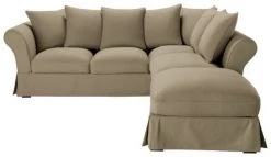 Maisons Du Monde Housses De Canapé Housse De Canapé D'angle Fixe Et Convertible 6 Places (matelas 6 Cm) Taupe