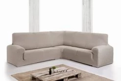 Eysa Housses De Canapé Housse De Canapé En Coin 3+1 Places Beige 450 Cm -Plaids Soldes housse de canape en coin 3 1 places beige 450 cm 2