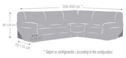 Eysa Housses De Canapé Housse De Canapé En Coin 3+1 Places Bleu 450 Cm -Plaids Soldes housse de canape en coin 3 1 places bleu 450 cm 2