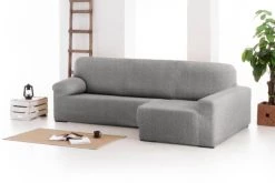 Eysa Housses De Canapé Housse De Canapé En L Droite Extensible Gris Clair 250 - 360 Cm -Plaids Soldes housse de canape en l droite extensible gris clair 250 360 cm 2