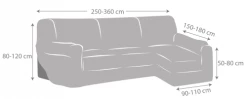 Eysa Housses De Canapé Housse De Canapé En L Droite Extensible Gris Clair 250 - 360 Cm -Plaids Soldes housse de canape en l droite extensible gris clair 250 360 cm