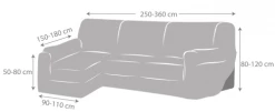 Eysa Housses De Canapé Housse De Canapé En L Gauche Extensible Gris Foncé 250 - 360 Cm -Plaids Soldes housse de canape en l gauche extensible gris fonce 250 360 cm
