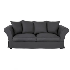 Maisons Du Monde Housses De Canapé Housse De Canapé Fixe Et Convertible 3/4 Places (6 Cm) En Lin Froissé Beige Ficelle -Plaids Soldes housse de canape fixe et convertible 3 4 places 6 cm en lin froisse gris anthracite roma 1000 13 12 204438 1 1