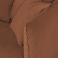 Maisons Du Monde Housses De Canapé Housse De Canapé-lit 2 Places En Lin Froissé Orange De Sienne -Plaids Soldes housse de canape lit 2 places en lin froisse orange de sienne 1000 10 17 221622 3