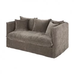 Maisons Du Monde Housses De Canapé Housse De Canapé-lit 2 Places En Velours Côtelé Marron écorce -Plaids Soldes housse de canape lit 2 places en velours cotele marron ecorce 1000 14 3 221813 3