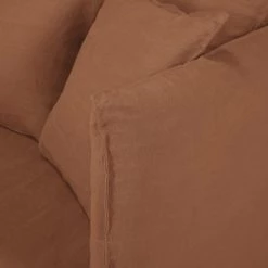 Maisons Du Monde Housses De Canapé Housse De Canapé-lit 3/4 Places En Lin Froissé Orange De Sienne -Plaids Soldes housse de canape lit 3 4 places en lin froisse orange de sienne 1000 16 23 221628 3