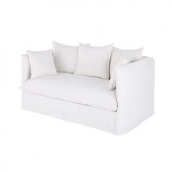 Maisons Du Monde Housses De Canapé Housse De Canapé-lit 3/4 Places En Lin Supérieur Blanc -Plaids Soldes housse de canape lit 3 4 places en lin superieur blanc 1000 16 9 221696 3