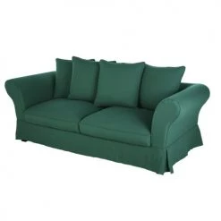 Maisons Du Monde Housses De Canapé Housse De Canapé-lit 3/4 Places (matelas 12 Cm) En Lin Froissé Vert -Plaids Soldes housse de canape lit 3 4 places matelas 12 cm en lin froisse vert 1000 13 27 221591 3