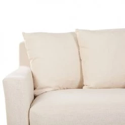 Beliani Housses De Canapé Housse Pour Canapé 3 Places Beige -Plaids Soldes housse pour canape 3 places beige 3