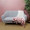 Toilinux Plaids Jeté De Canapé Ethnique Avec Pompons Tufté Beige Et Rose -Plaids Soldes jete de canape ethnique avec pompons tufte beige et rose