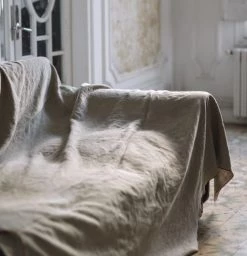 Lo De Manuela Plaids Jeté De Lin Pur Lavé Begur Naturel Terre Cuite 140x350 -Plaids Soldes jete de lin pur lave begur naturel terre cuite 140x350 2