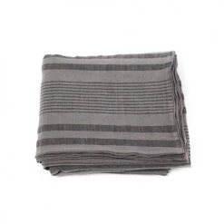 Lo De Manuela Plaids Jeté De Lin Pur Lavé Stripes Gris Noir 140x200 7 Lo De Manuela Plaids Jeté De Lin Pur Lavé Stripes Gris Noir 140x200 -Plaids Soldes jete de lin pur lave stripes gris noir 140x200 3