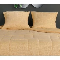 Linder Plaids Jeté De Lit Matelassé à Motifs Géométriques Polyester Jaune 240 X 180 -Plaids Soldes jete de lit matelasse a motifs geometriques polyester jaune 240 x 180 1