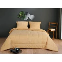 Linder Plaids Jeté De Lit Matelassé à Motifs Géométriques Polyester Jaune 240 X 180 -Plaids Soldes jete de lit matelasse a motifs geometriques polyester jaune 240 x 180 2