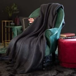 Maisons Du Monde Plaids Jeté Doux Effet Laine Gratté Gris Anthracite 130x170 -Plaids Soldes jete doux effet laine gratte gris anthracite 130x170 1000 0 3 228701 1 2