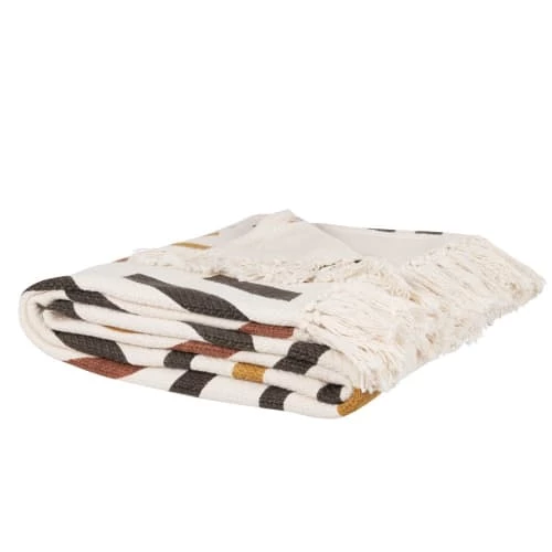 Maisons Du Monde Plaids Jeté En Coton Imprimé à Motifs Graphiques Multicolore Franges Sur Les Côtés 160x210 3 Maisons Du Monde Plaids Jeté En Coton Imprimé à Motifs Graphiques Multicolore Franges Sur Les Côtés 160x210