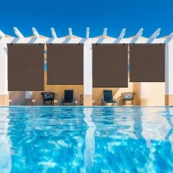 RED DECO Panneaux Et Stores Japonais Lot De 2 Stores Enrouleur D'extérieur 120x225 Cm Taupe Universel -Plaids Soldes lot de 2 stores enrouleur d exterieur 120x225 cm taupe universel 4