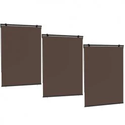 RED DECO Panneaux Et Stores Japonais Lot De 3 Stores Enrouleur D'extérieur 120x225 Cm Taupe Universel